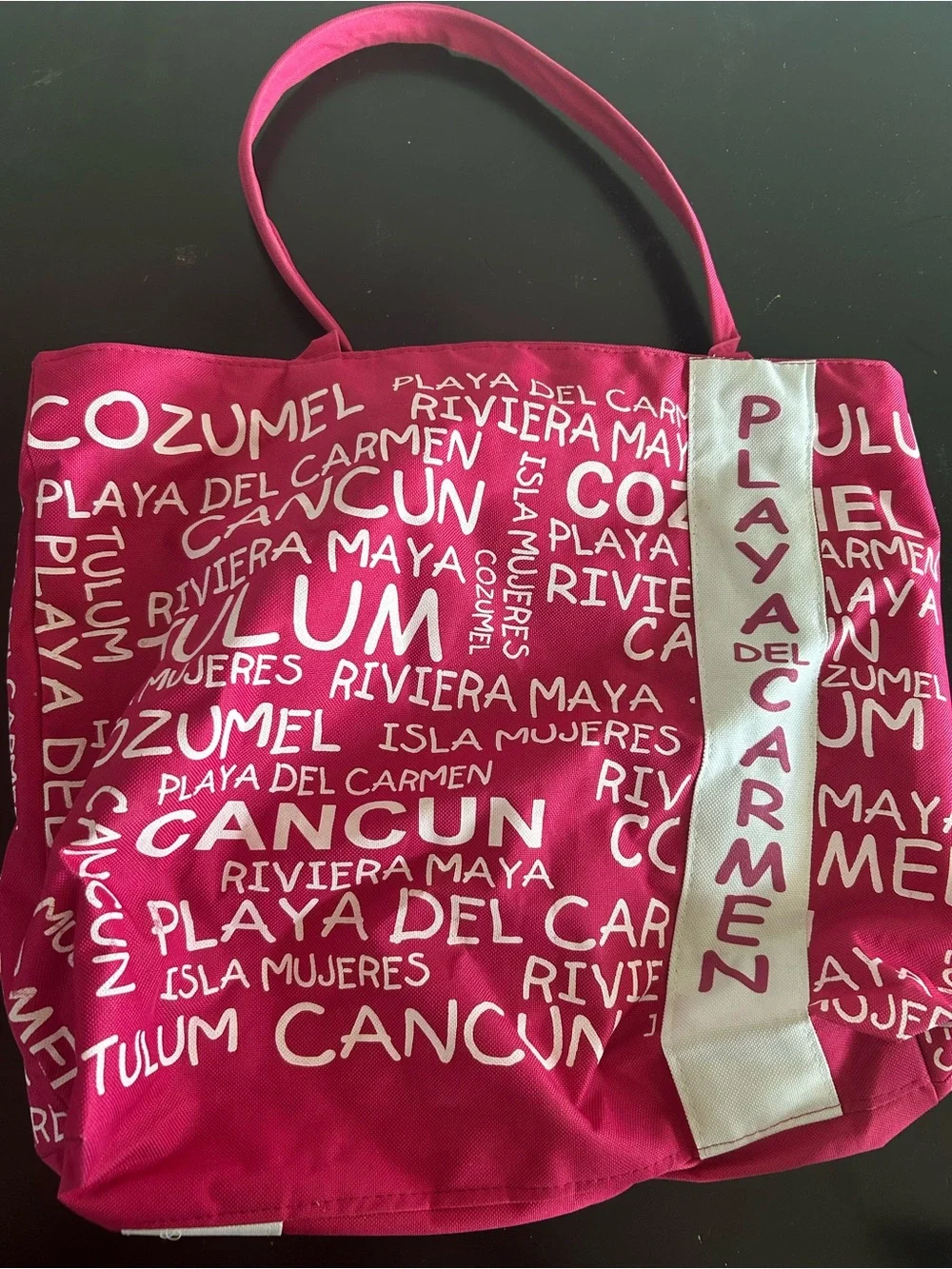 Pink Playa del Carmen Canvas Tote Bag